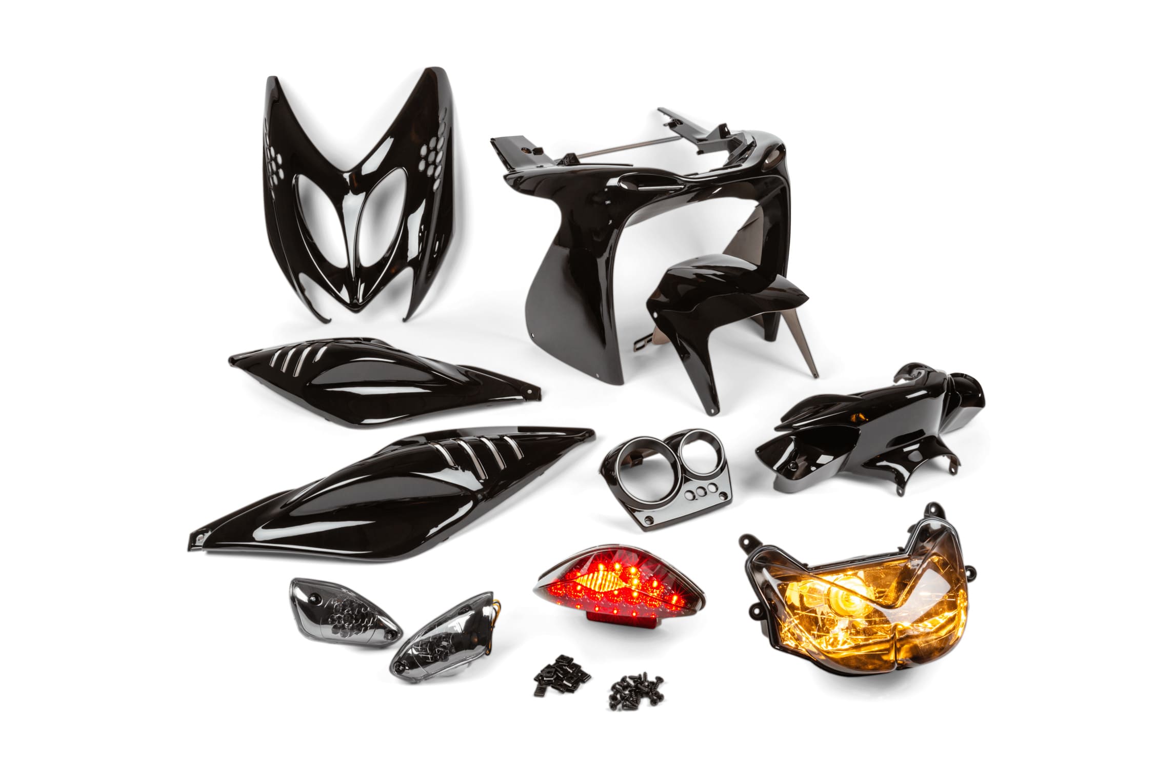 STR-902.SS/PACK1 Kit carena e luci full black Yamaha Aerox fino 2013