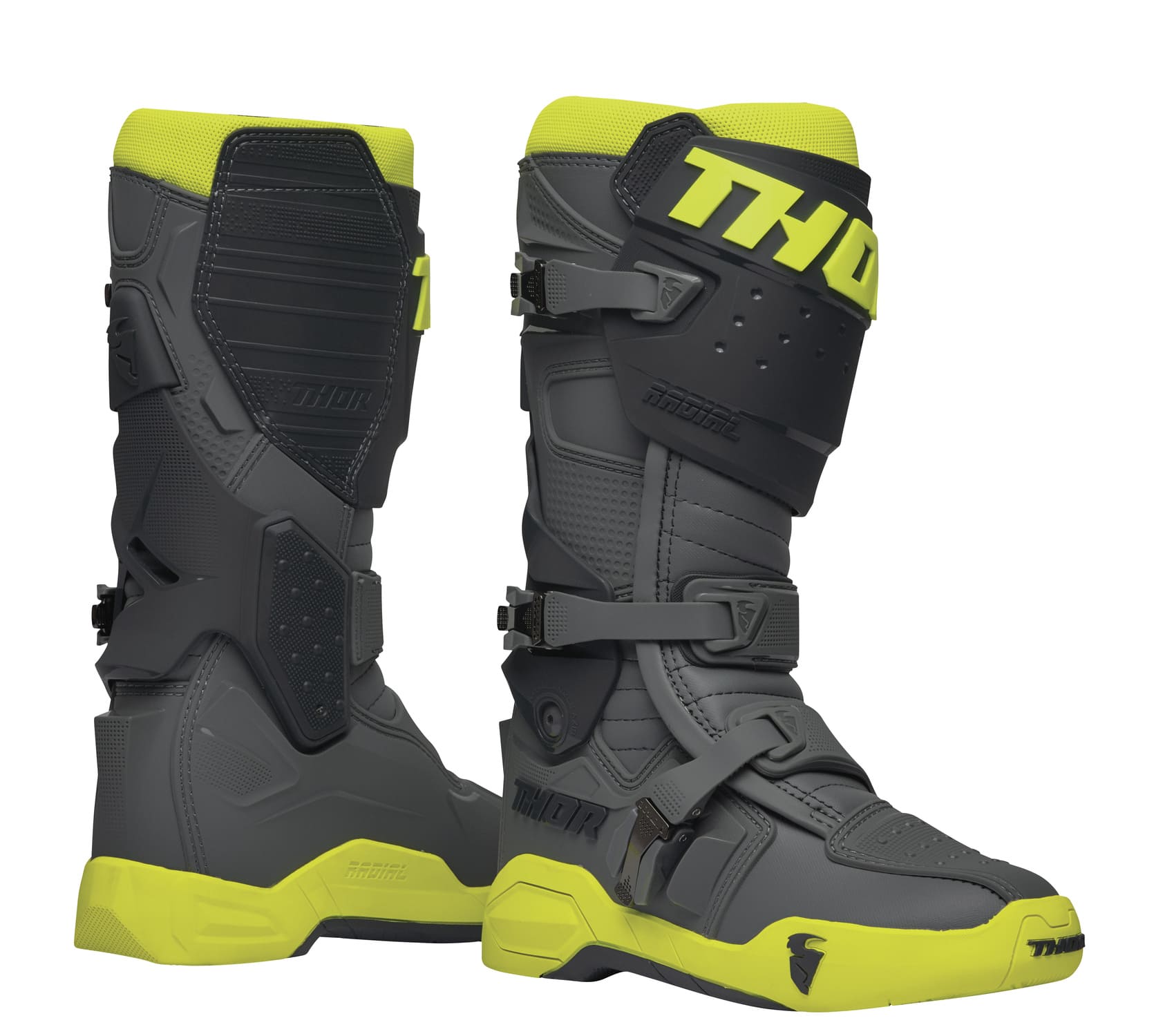 TH34102752 Thor Radial Cross Boots Grey / Fluorescent Yellow 49