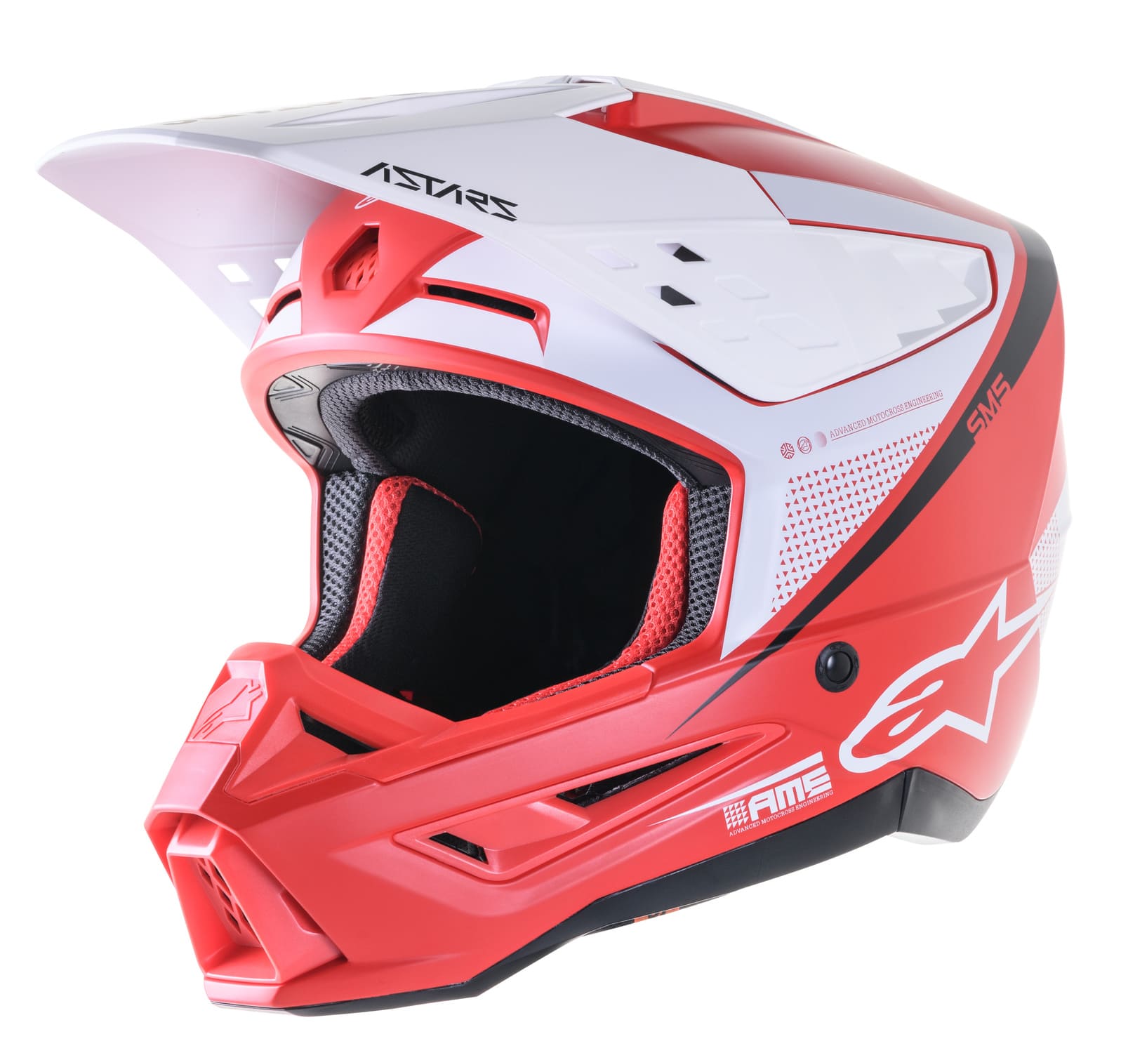 ALP1107948 Casco MX Alpinestars SM5 Rayon rosso/bianco XL