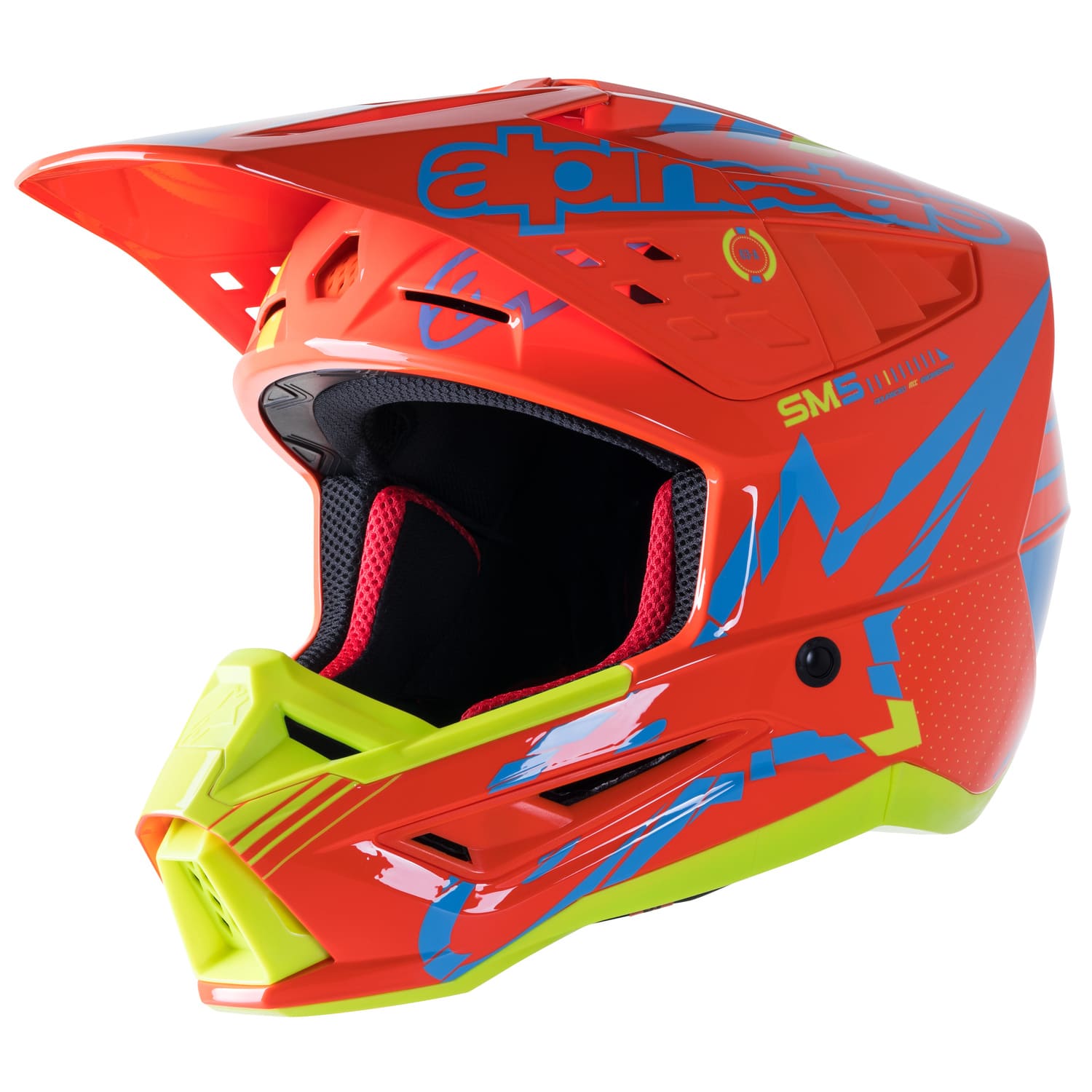 ALP1107940 Casco MX Alpinestars SM5 Action arancione fluo/turchese/giallo fluo XL