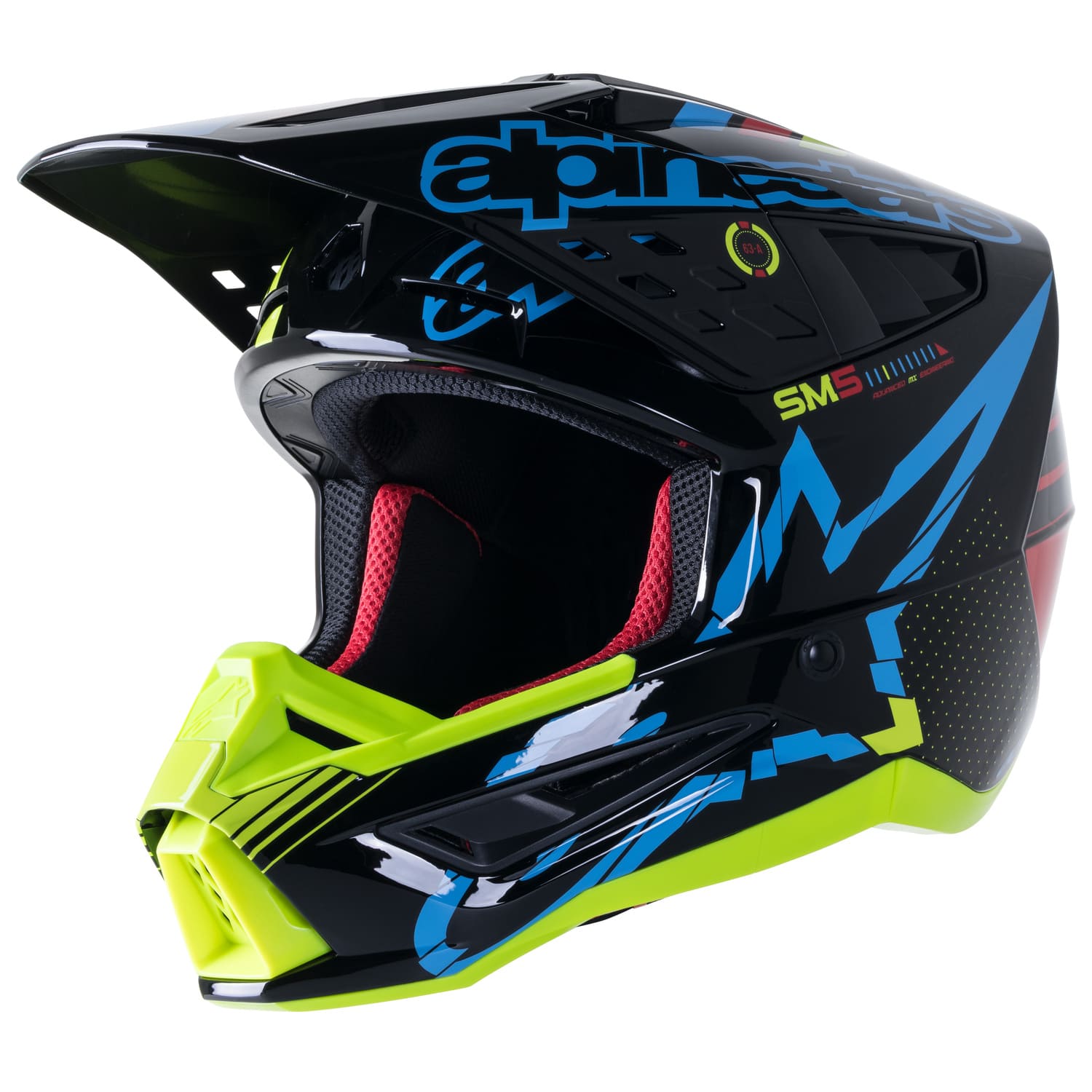 ALP1107964 Casco MX Alpinestars SM5 Action nero/turchese/giallo fluo XL