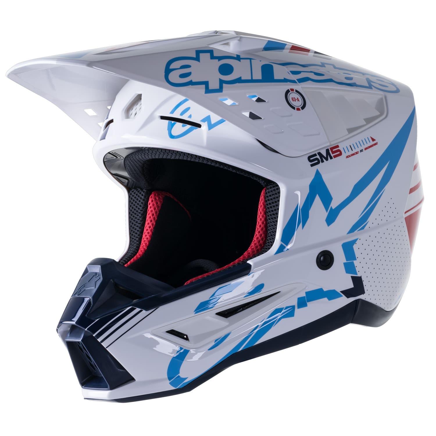 ALP1107968 Casco MX Alpinestars SM5 Action bianco/turchese/blu marino XL