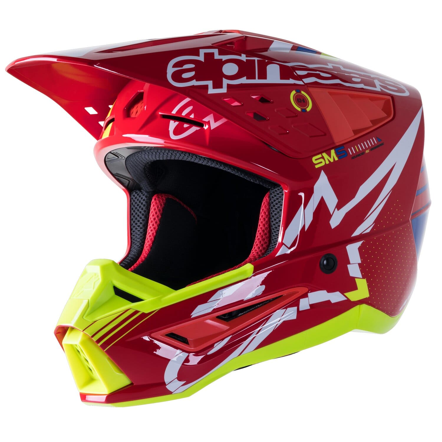 ALP1107972 Casco MX Alpinestars SM5 Action rosso/bianco/giallo fluo XL