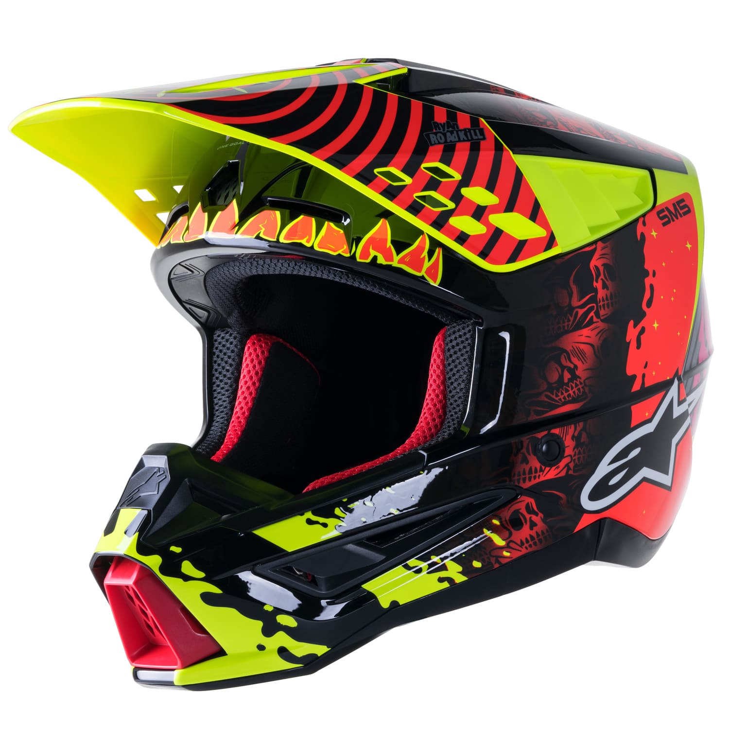 ALP1107956 Casco MX Alpinestars SM5 Solar Flare nero/rosso fluo/giallo fluo XL