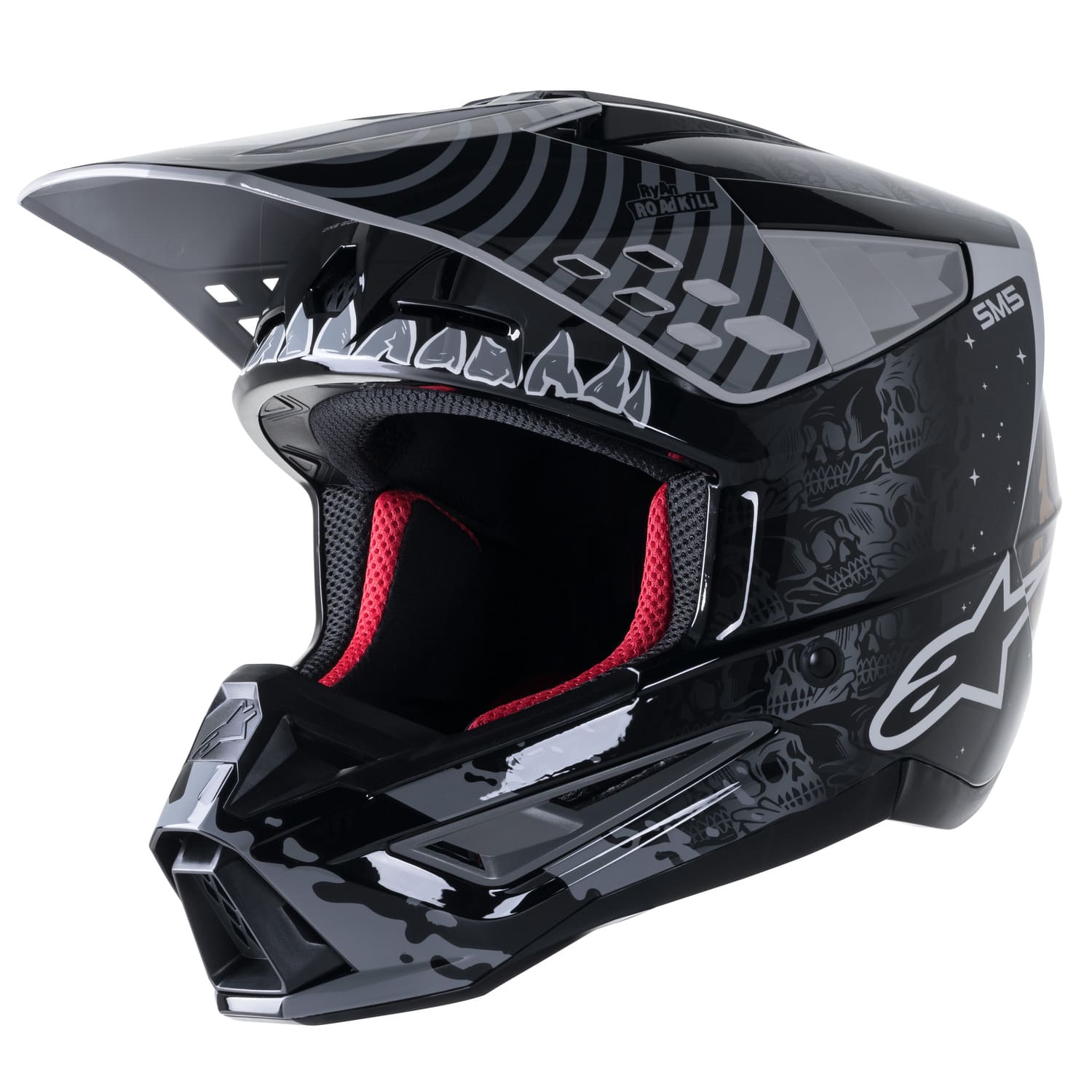 ALP1107960 Casco MX Alpinestars SM5 Solar Flare nero/grigio/dorato XL