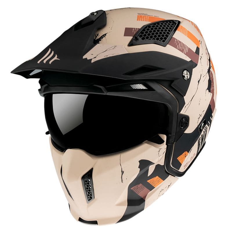 MT-181018 MT Streetfighter SV Skull trial helmet white / matt Orange M