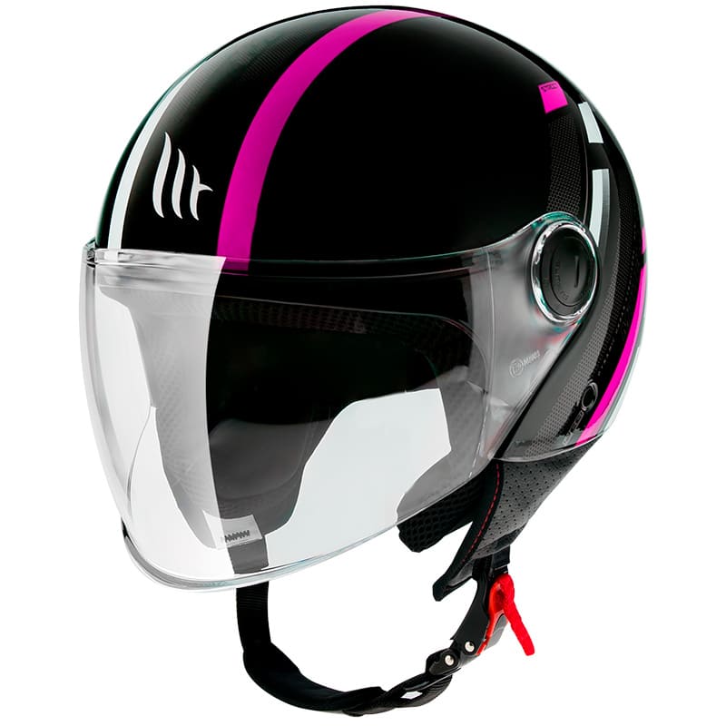 MT-181014 MT Street Scope Jet Helmet Black / Pink Gloss XL