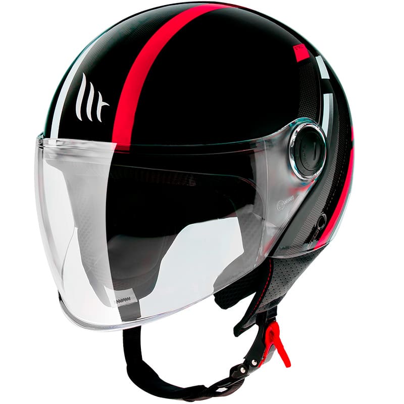 MT-181004 MT Street Scope Jet Helmet Black / Red Gloss XL