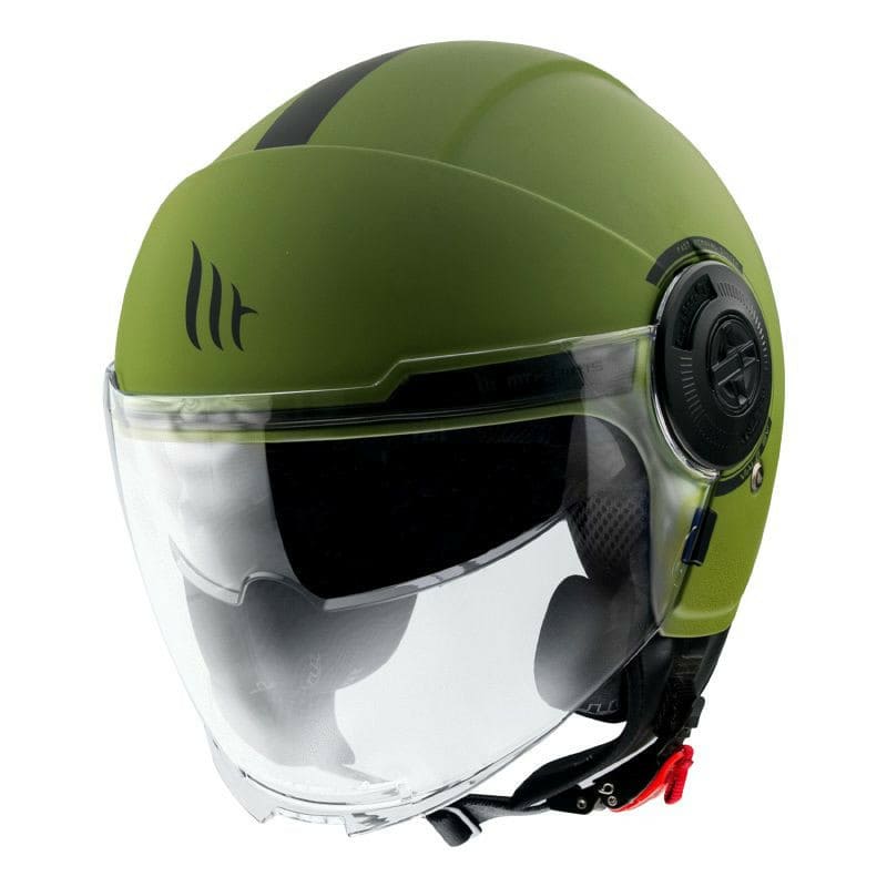 MT-172299 Casco jet MT Viale SV visiera doppia Uni verde opaco XXL (2XL)