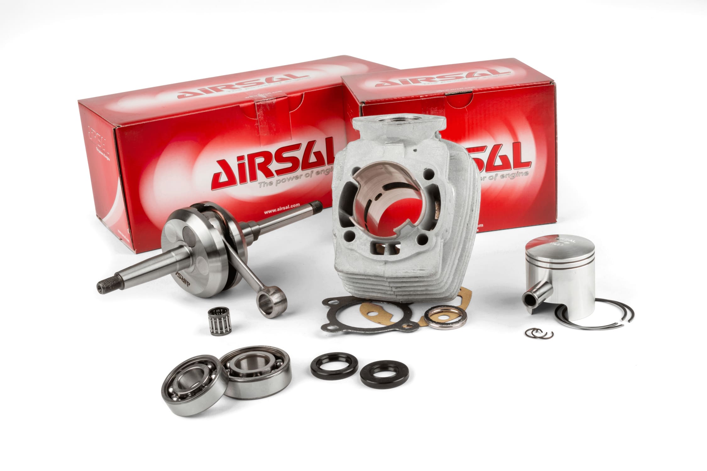 C02022546/PACK01 Airsal 70cc T6 Racing cylinder kit + crankshaft d.46mm Peugeot 103 AC (large cone)