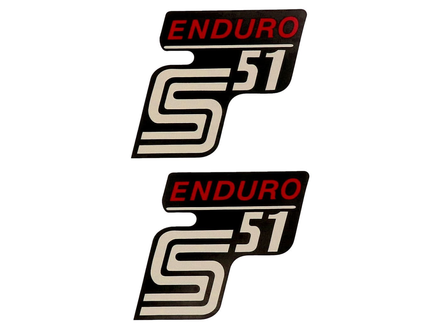 MOF-42004 Sticker (x2) S51 Enduro black / red Simson S51