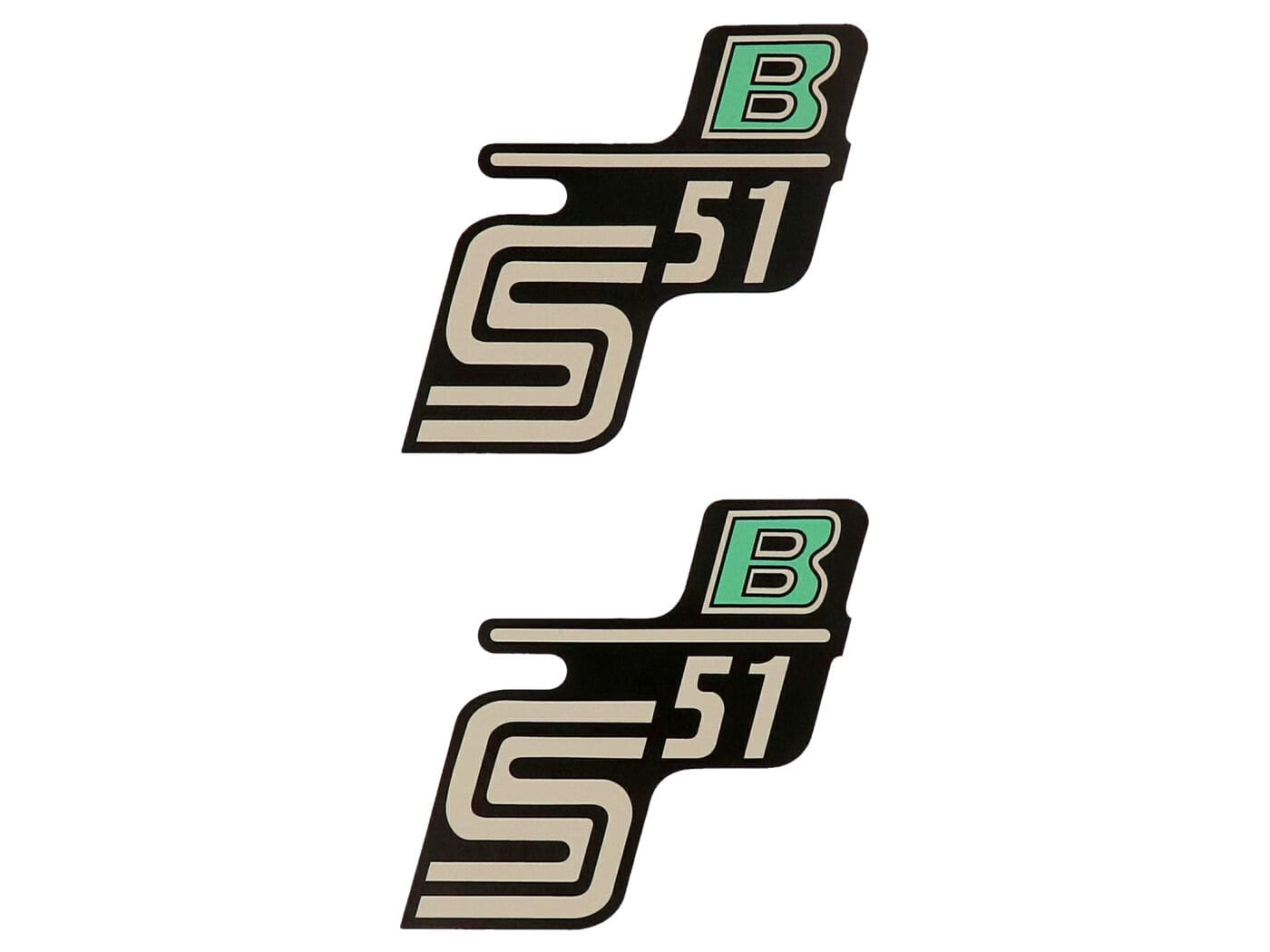 MOF-42002 Sticker (x2) S51 Enduro black / green Simson S51