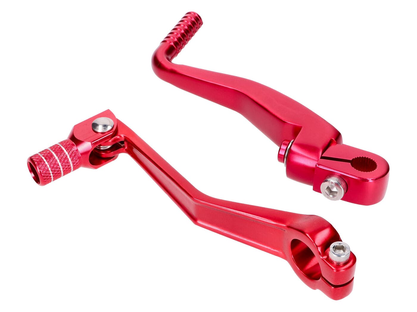 MOF-49314 Set pedalina cambio + avviamento pieghevole alluminio rosso Simson S50 / S51 / S53 / S70 / S83