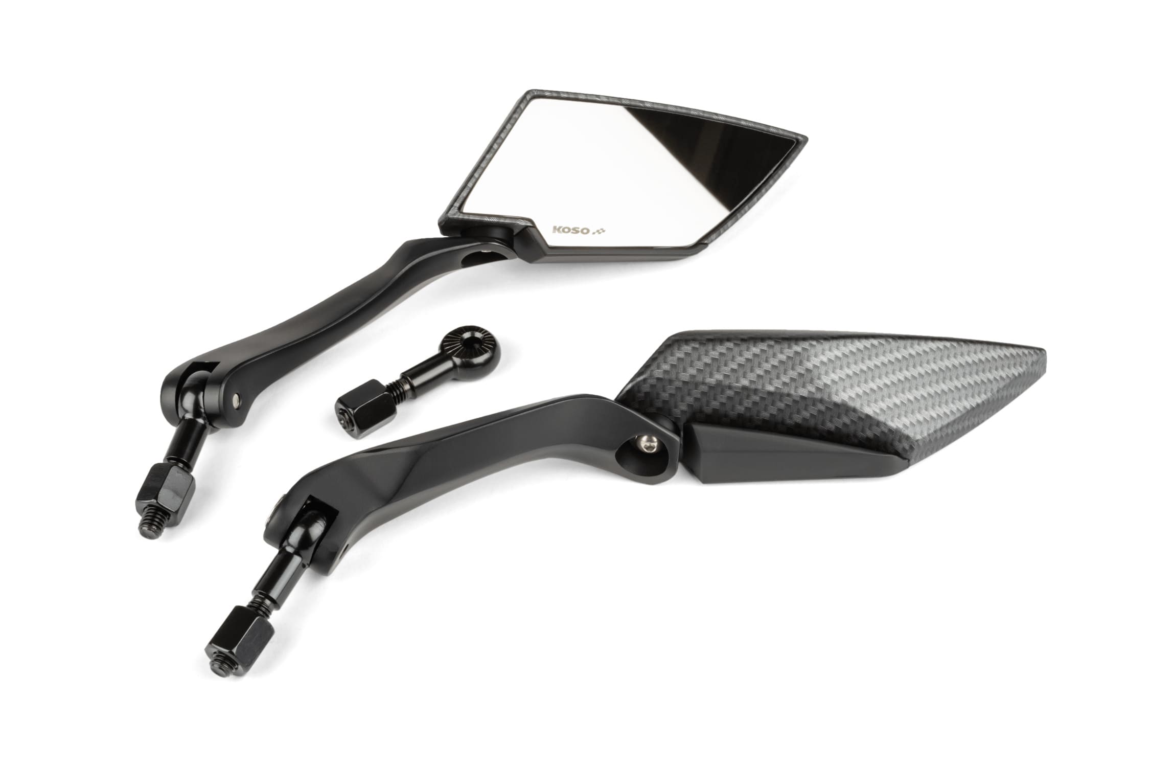 KO-OA016CK1 KOSO TT Mirrors (x2), Carbon Look/Black, M8