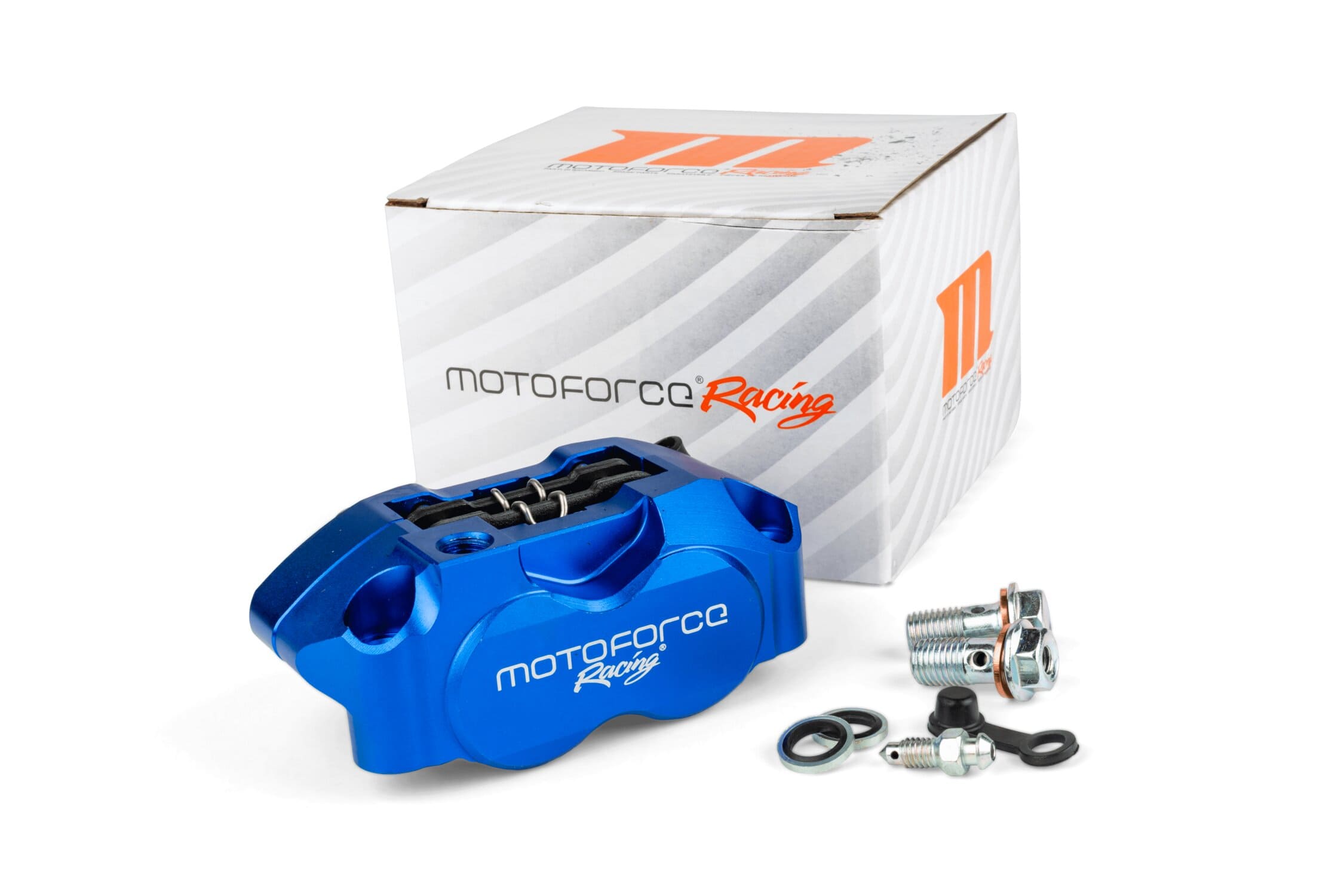 PINZA FRENO 4 PISTONCINI MOTOFORCE RACING BLU