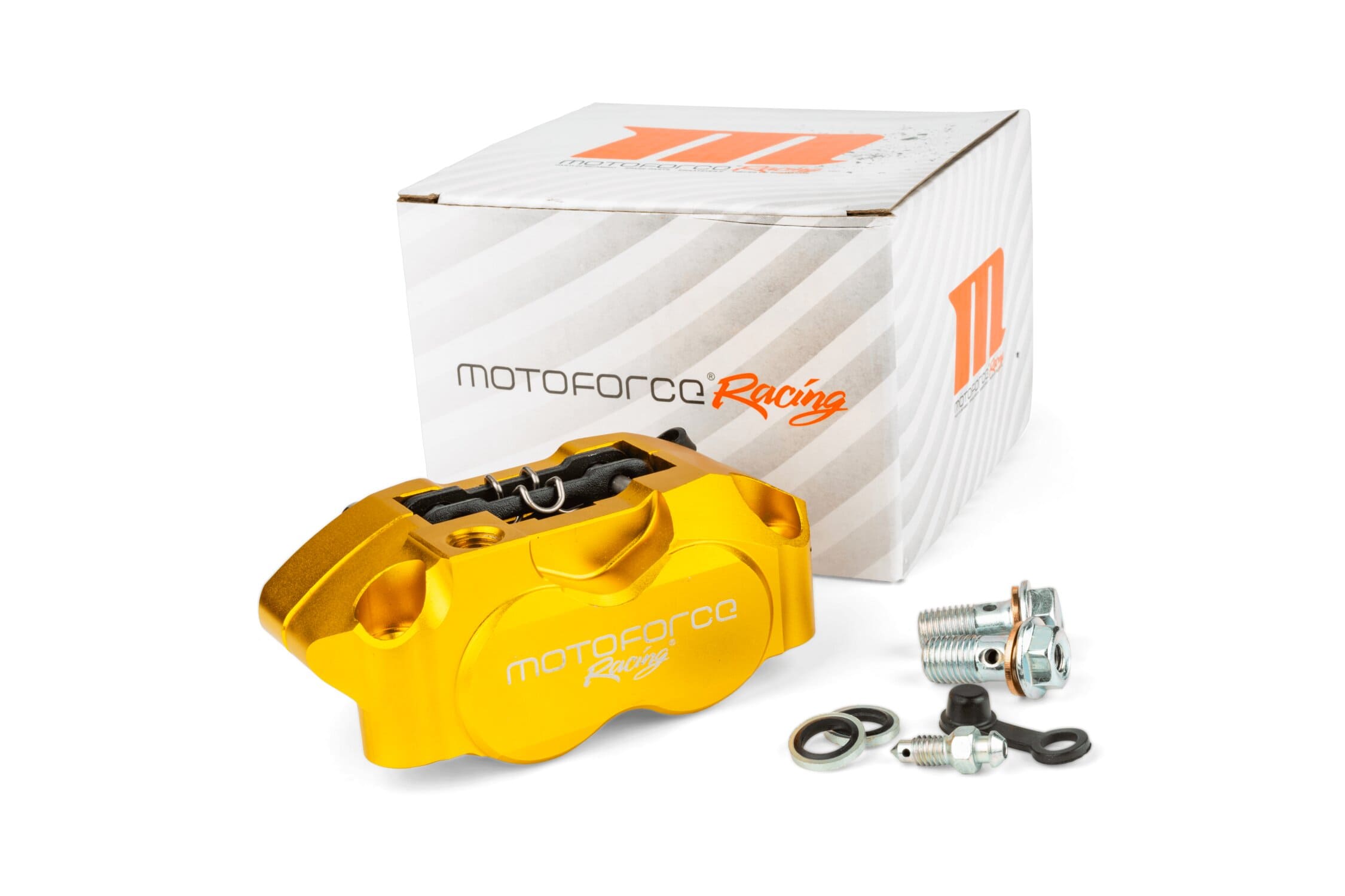 PINZA FRENO 4 PISTONCINI MOTOFORCE RACING ORO