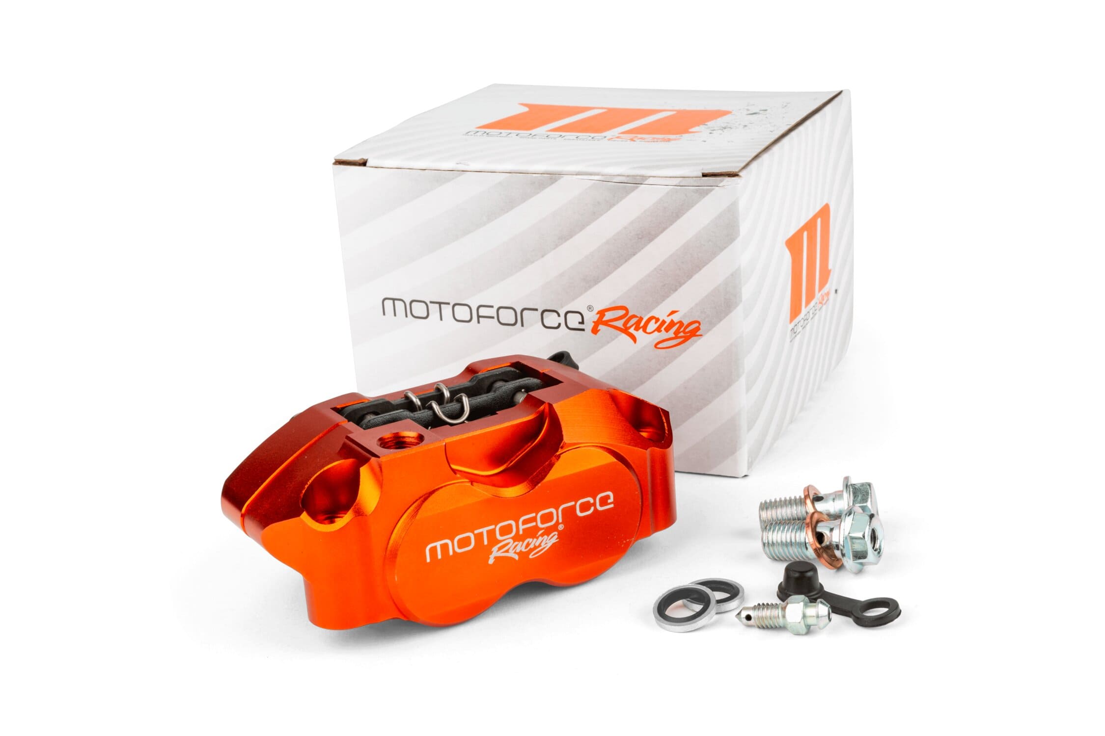 PINZA FRENO 4 PISTONCINI MOTOFORCE RACING ARANCIONE