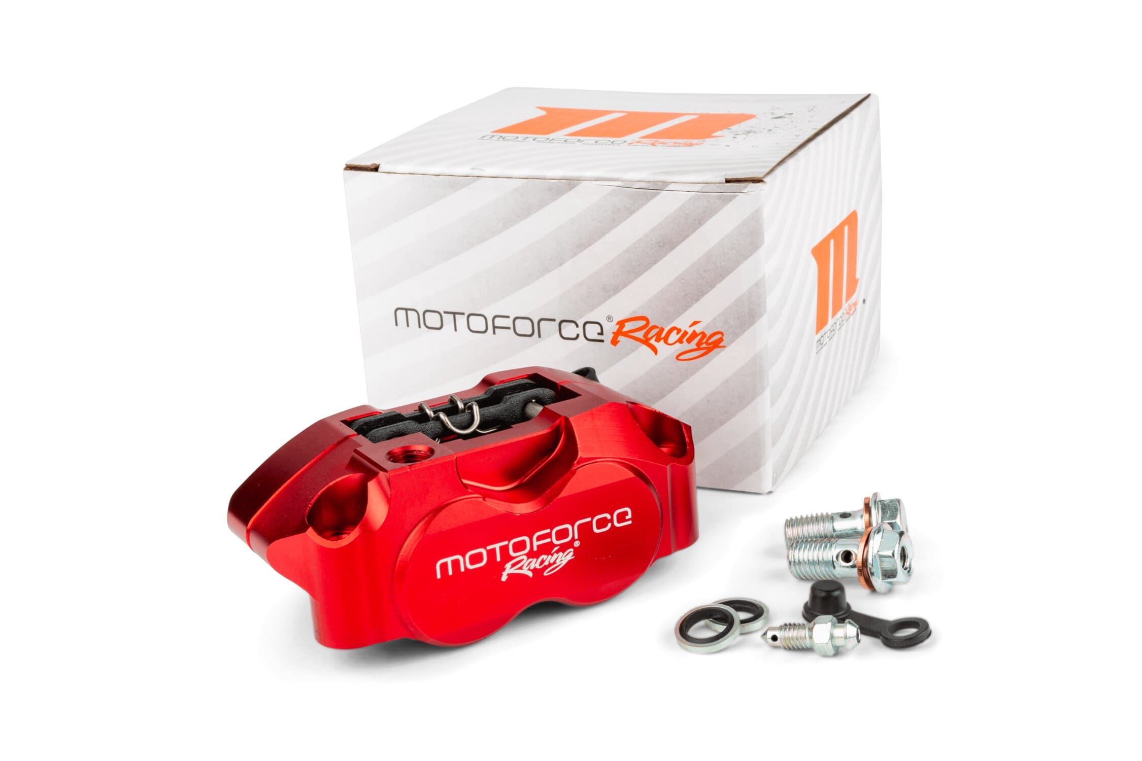 PINZA FRENO 4 PISTONCINI MOTOFORCE RACING ROSSO