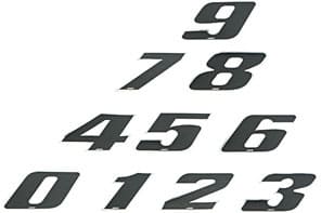 ST-NR20S9 Race Number Sticker, Number 9, Small, Black/Chrome Edge