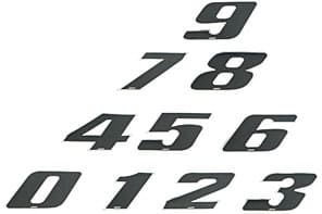 ST-NR30S9 Race Number Sticker, Number 9, Medium, Black/Chrome Edge