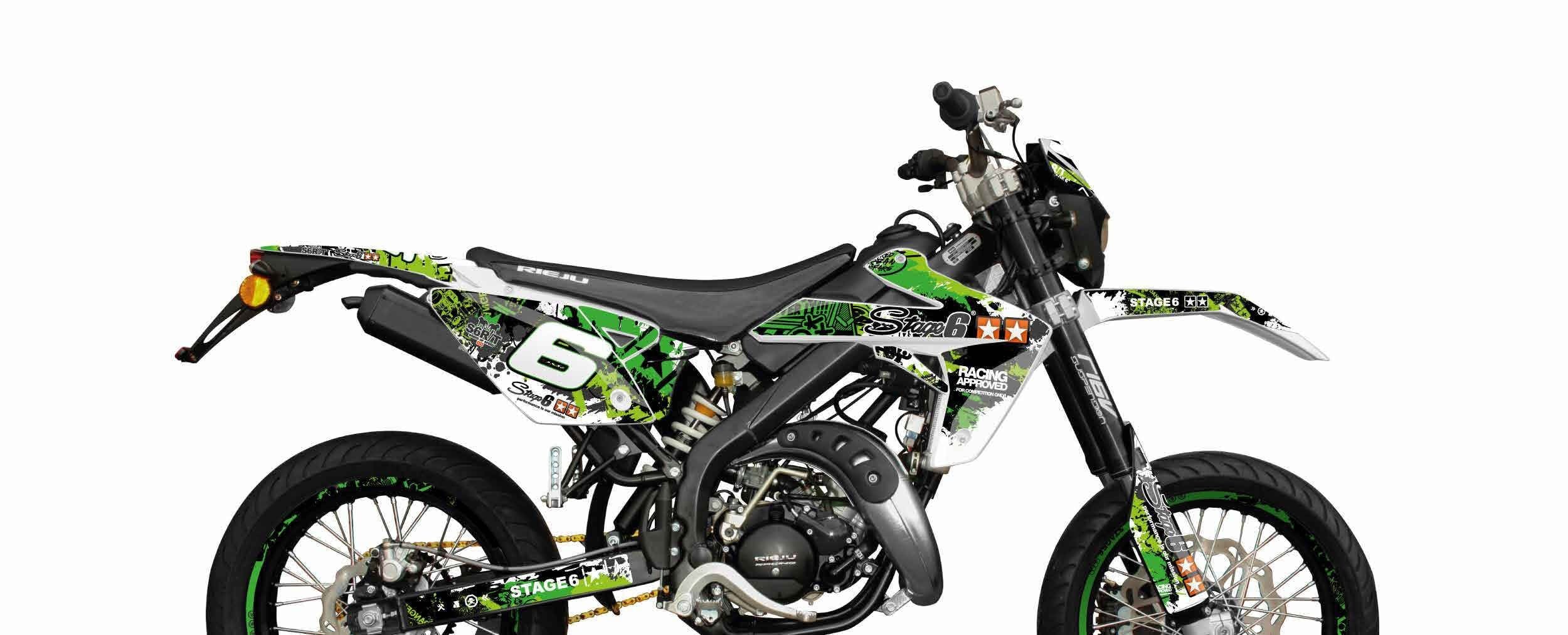 S6-058802/GR Stage6 deco kit green - black Rieju MRT