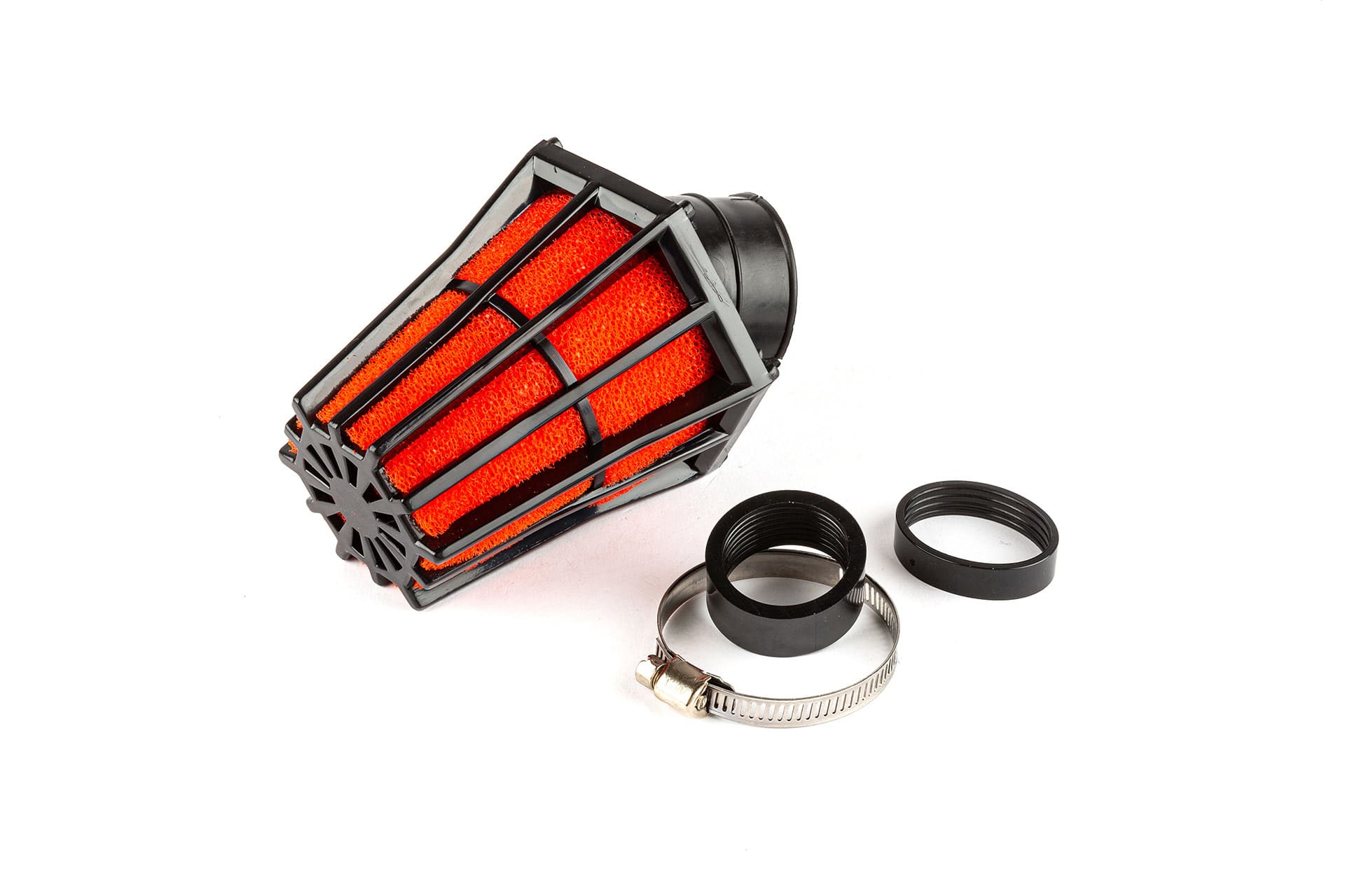 str-335.11/bk air filter hexa inclined 45 degrees d.35mm black / red str8