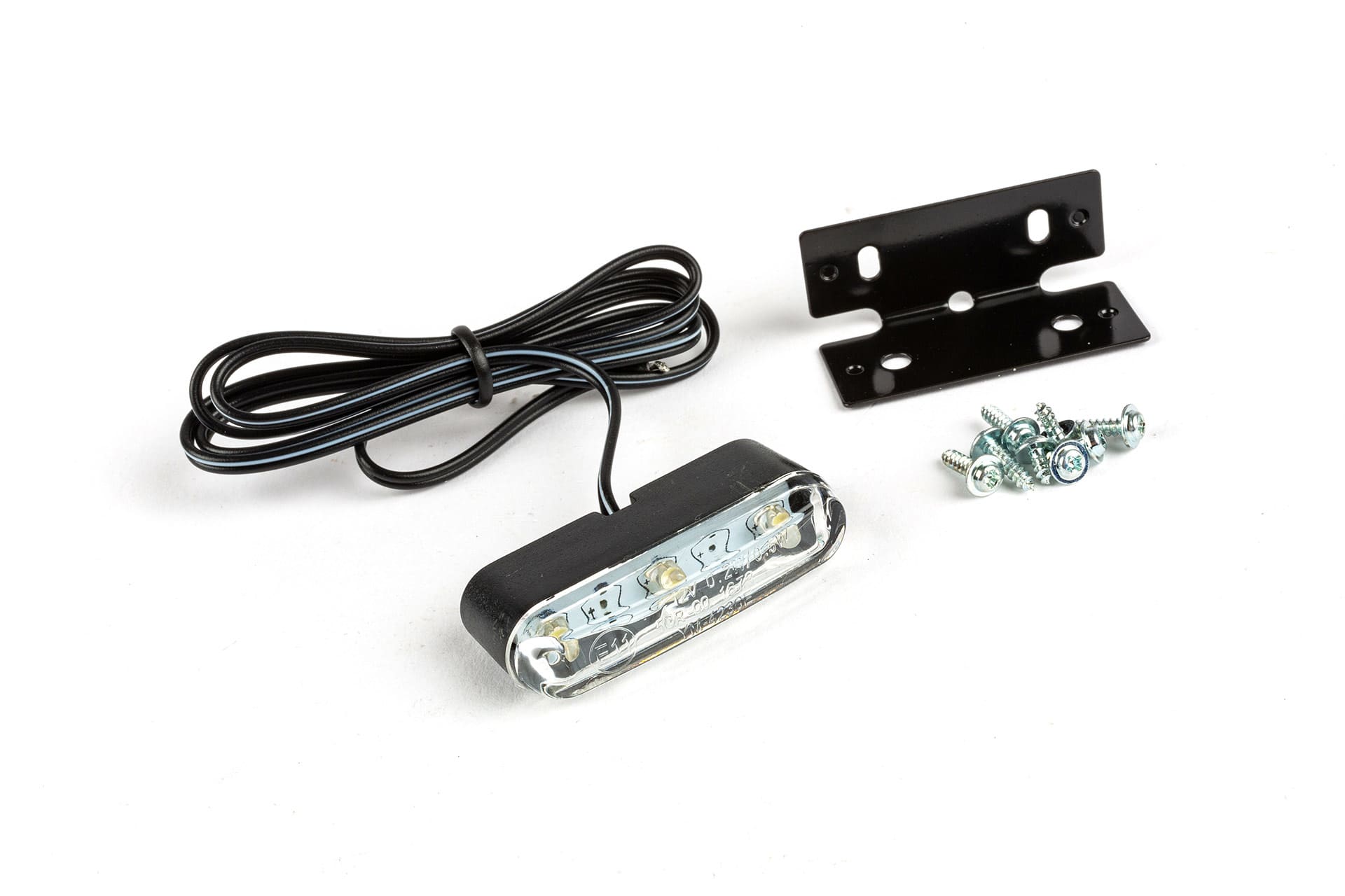 STR-690.06/CE License plate lighting 3 LED black support CE approved