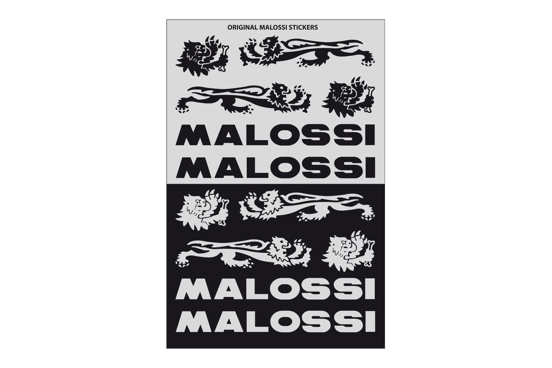 M3314154 Malossi Mini Sticker Sheet 11.5x16.8cm black / grey