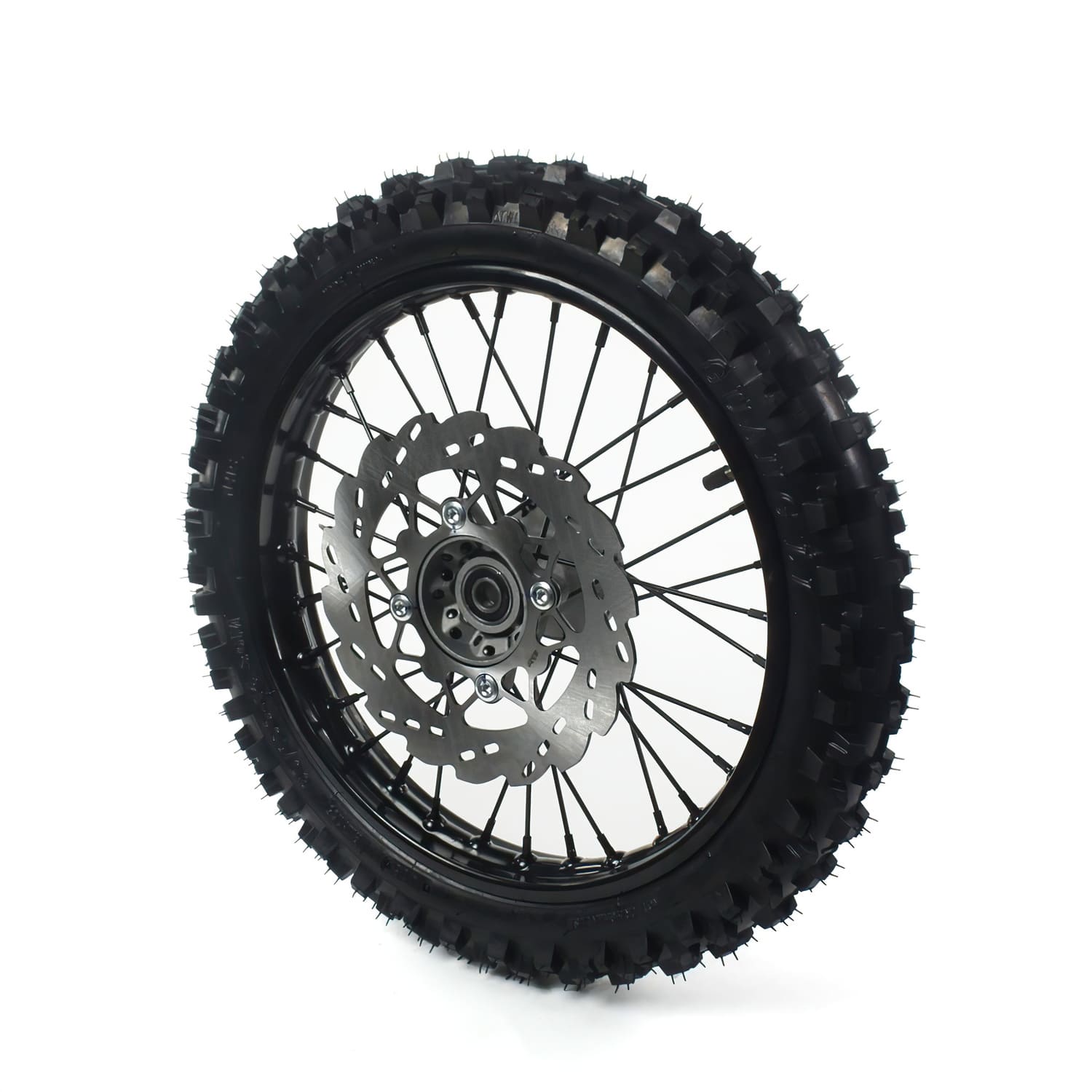 MB3006 Front Wheel / Rim Steel d.15mm - 14'' with Yuanxing Pit Bike / Dirt Bike black tire