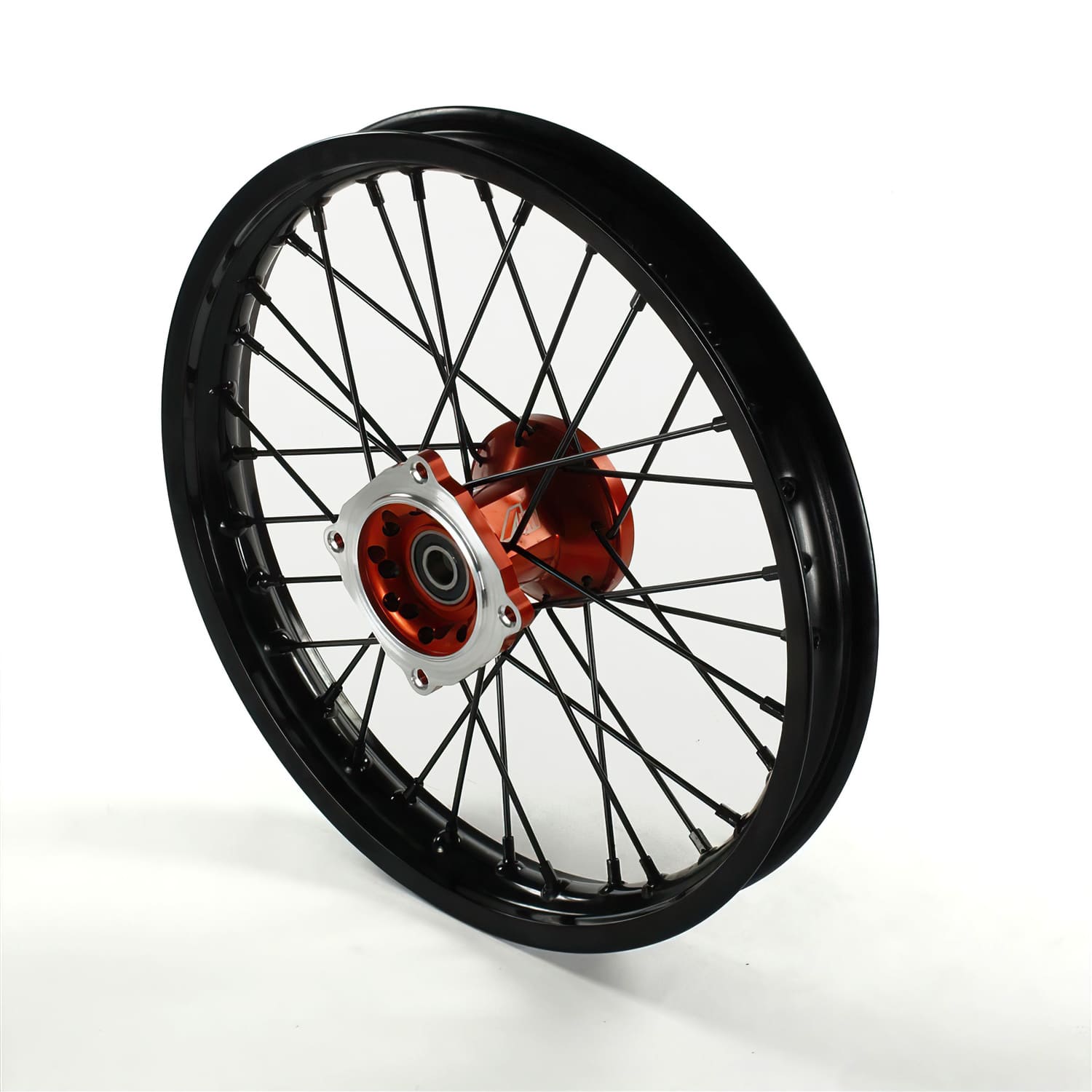 MB4381 Front Wheel / Rim CNC Aluminum Hub 15mm Axle - 14'' Volt Racing Pit Bike / Dirt Bike Orange