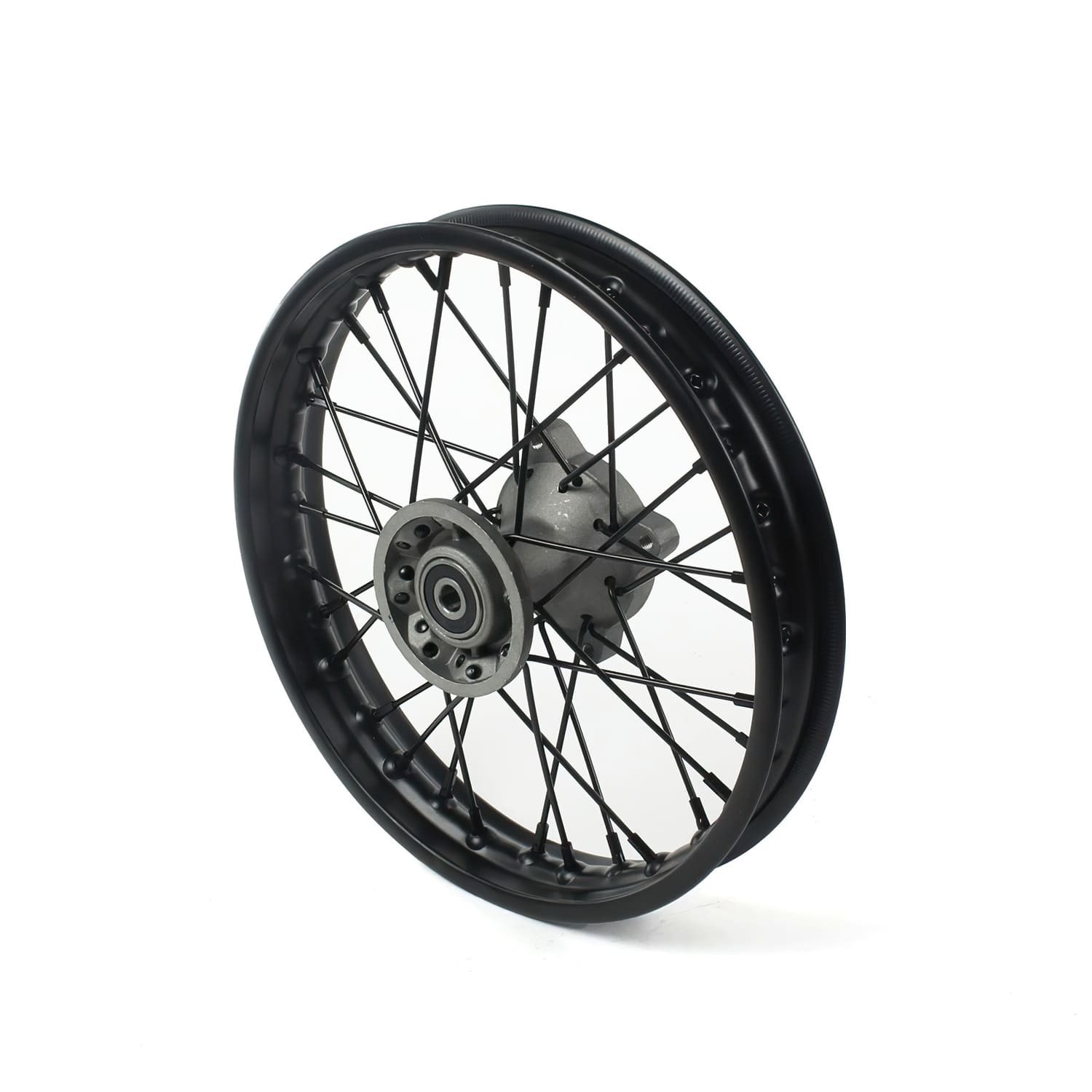 MB7612 Front Wheel / Rim Steel Axle 12mm - 12'' Pit Bike / Dirt Bike Black