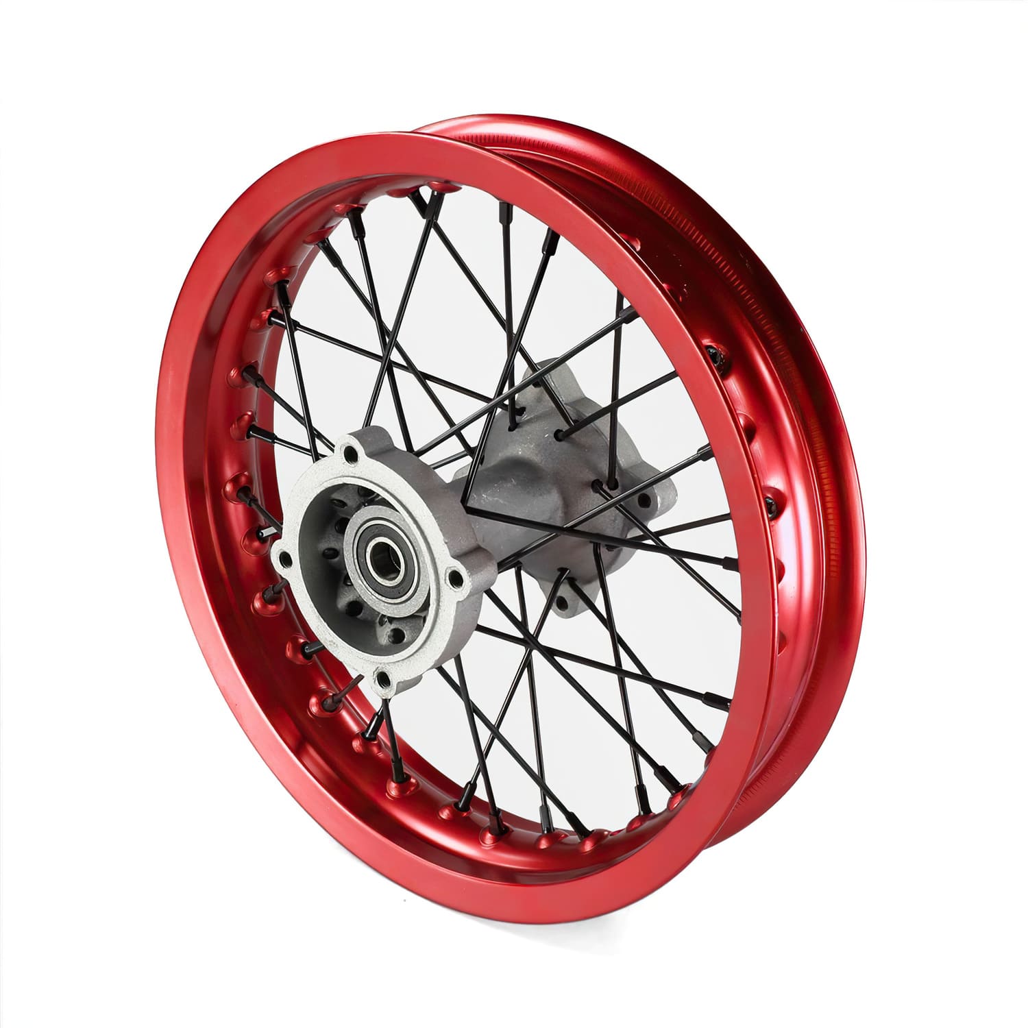 MB7665 Rear Wheel / Rim Aluminum Hub Axle 15mm - 12'' Pit Bike / Dirt Bike Red