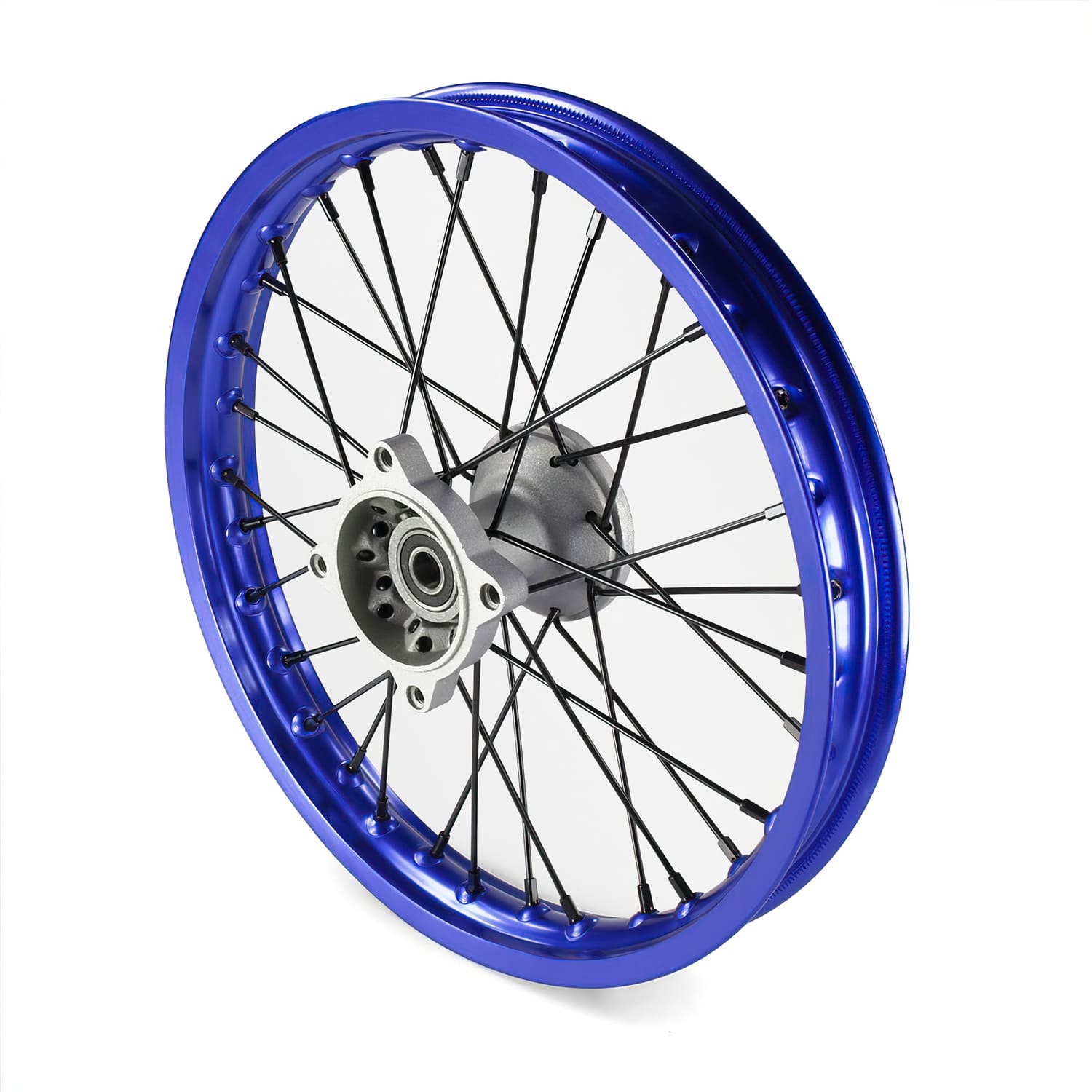 MB7668 Front Wheel / Rim Aluminum Hub Axle 15mm - 14'' Pit Bike / Dirt Bike Blue