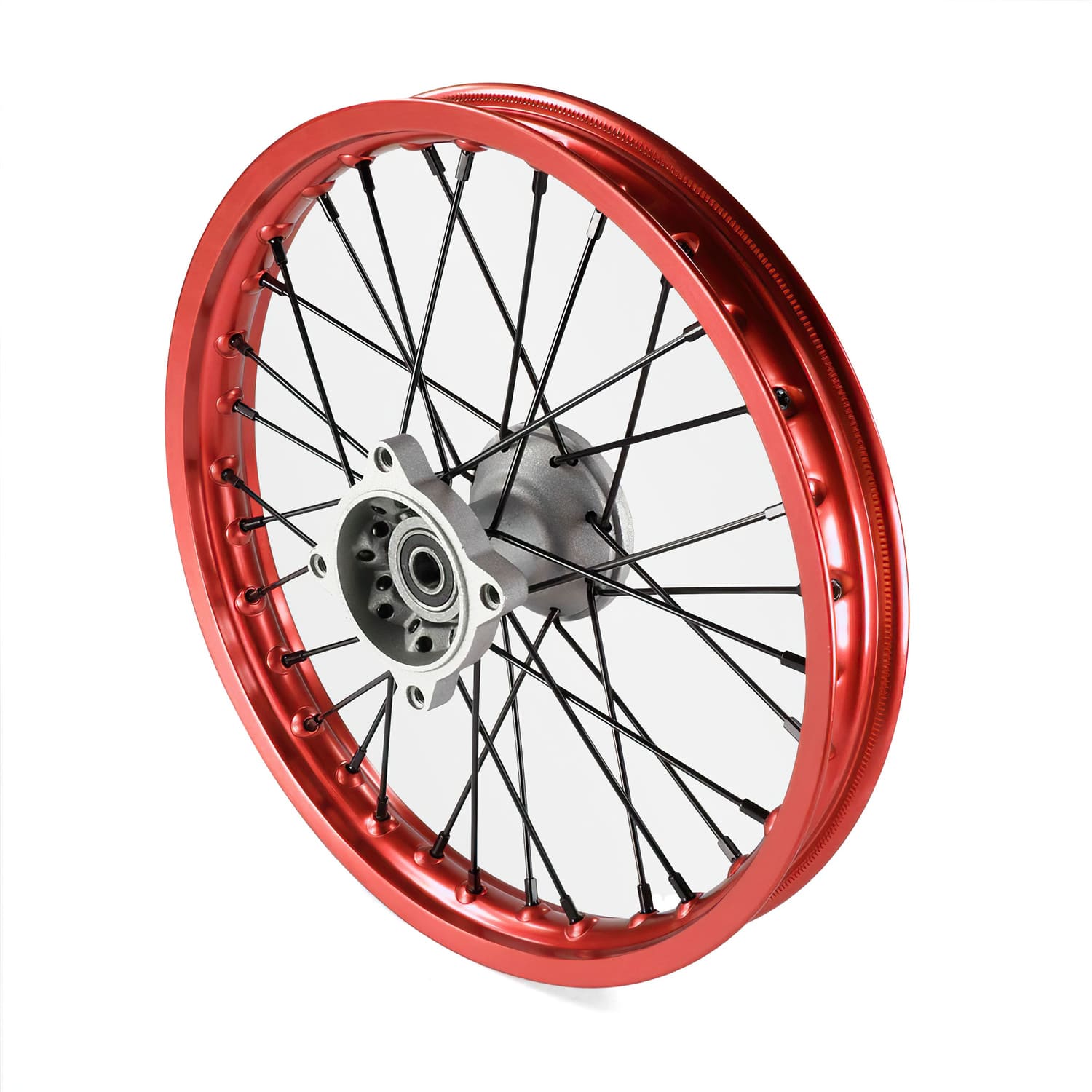 MB7670 Front Wheel / Rim Aluminum Hub Axle 15mm - 14'' Pit Bike / Dirt Bike Red