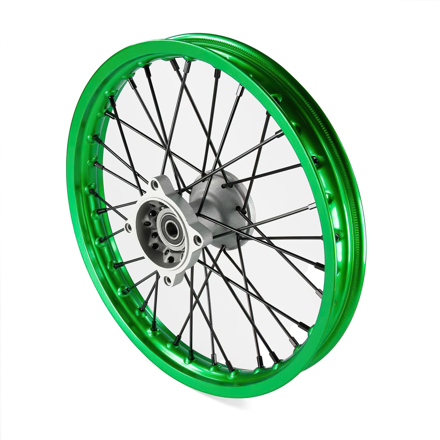 MB7671 Front Wheel / Rim Aluminum Hub Axle 15mm - 14'' Pit Bike / Dirt Bike Green