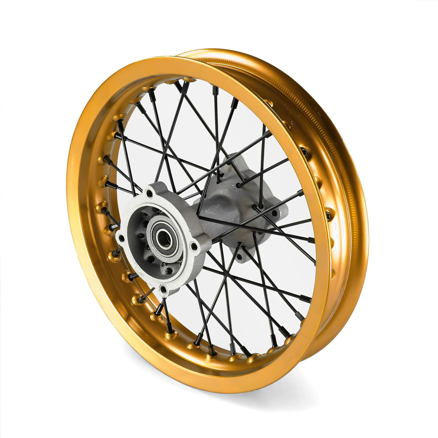 MB7746 Rear Wheel / Rim Aluminum Hub 15mm Axle - 12'' Pit Bike / Dirt Bike Gold