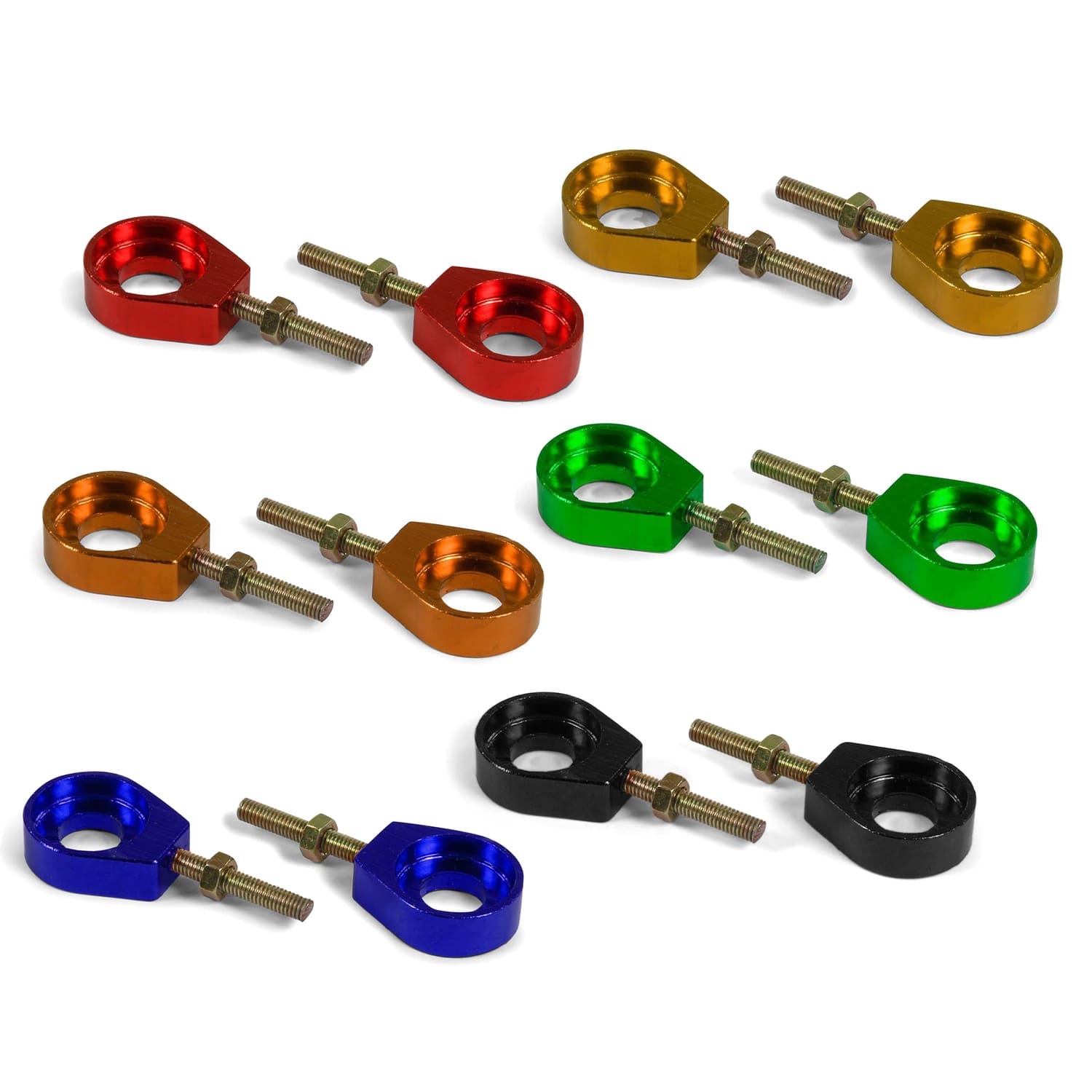 MB7549 Green Aluminum Chain Tensioner - d.15mm Pit Bike / Dirt Bike