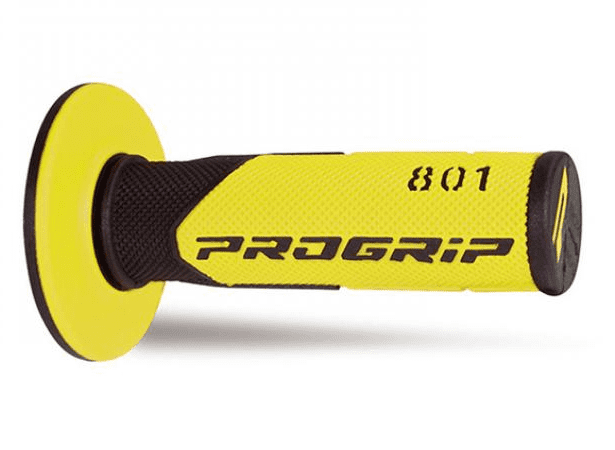 405401830 coppia manopole progrip 801-142 mx, nero/giallo, double density, senza foro