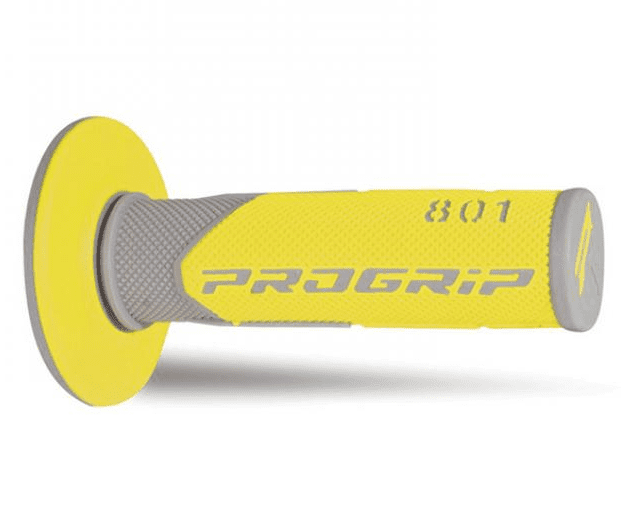 405401800 coppia manopole progrip 801-289 mx, grigio/giallo, double density, senza foro