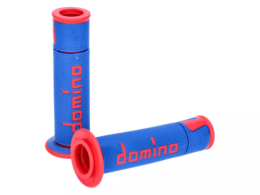 DOM48751 Domino A450 On-Road Racing Grips Blue / Red (Open)