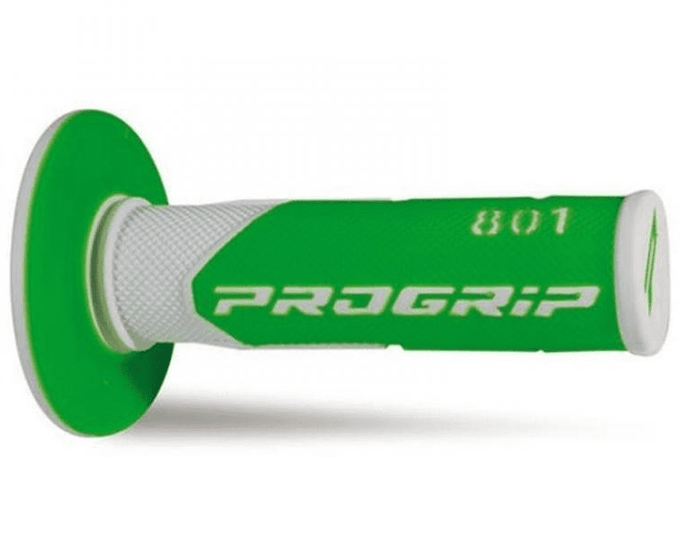 405401765 coppia manopole progrip 801-241 mx, bianco/verde fluo, double density, senza foro