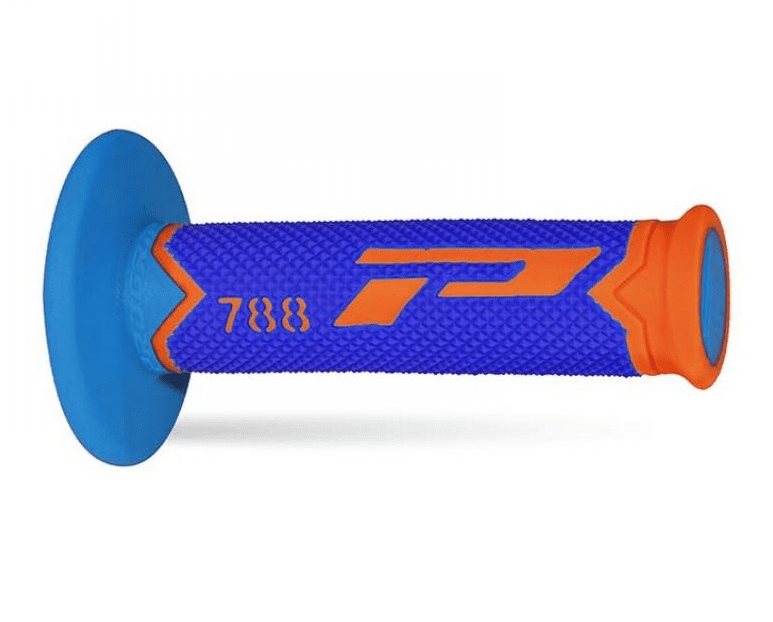 405401210 coppia manopole progrip 788-282 mx,arancio fluo/blu/azzurro,triple density,senzaforo