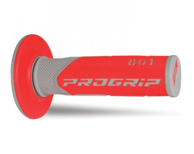 405401805 coppia manopole progrip 801-288 mx, grigio/rosso, double density, senza foro