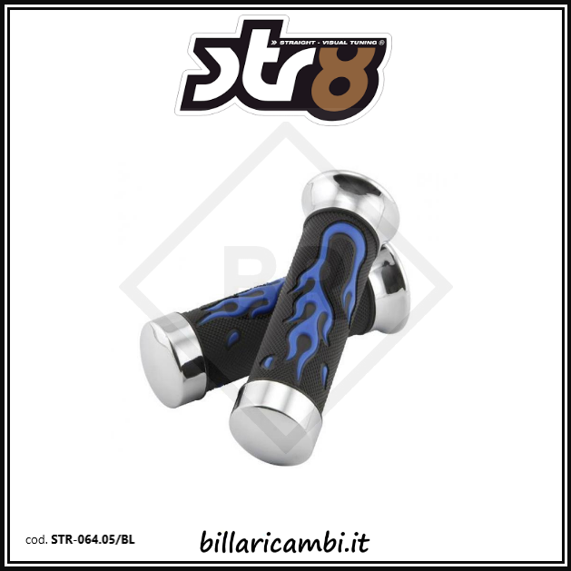 str-064.05/bl manopole str8 custom flame blu