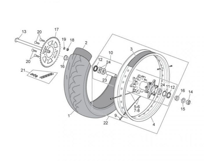 860553 camera d'aria posteriore 18 off-road rx-sx 125 2008-2010 (emea)