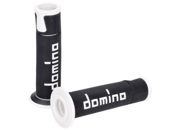 DOM48747 Manopole Domino A450 On-Road Racing nero / bianco (aperto)