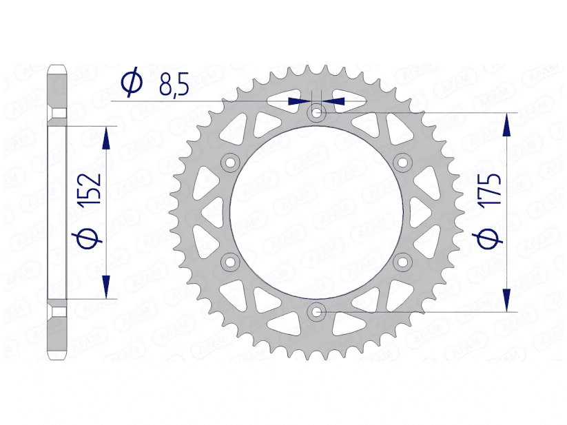 1074475004 Corona Afam alluminio Z51 Yamaha YZ 125 / 250