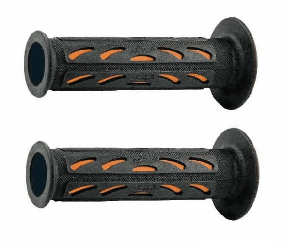 405402550 coppia manopole progrip 724-201 strada, arancio/nero, double density, senza foro