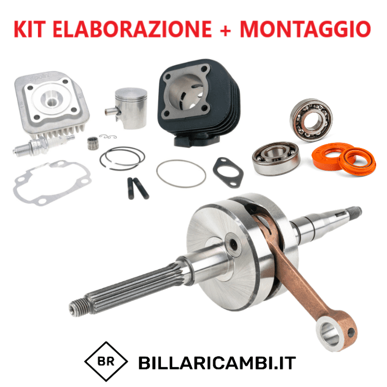 kit preparazione completo + montaggio minarelli orizzontale aria polini corsa 70cc