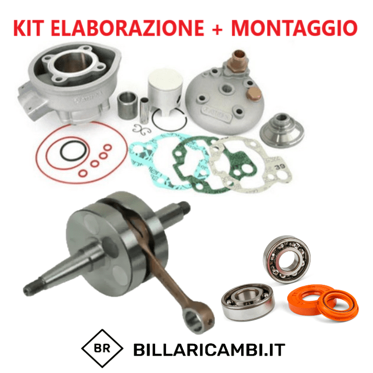 kit preparazione completo + montaggio minarelli am6 70 intermedio athena alluminio